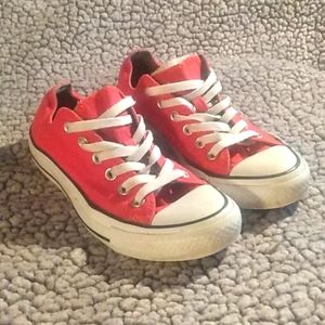 Red converse all star shoes unisex